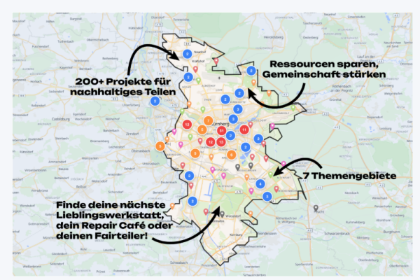 Ein Screenshot von dem Kartentool der Seite "Nürnberg teilt"