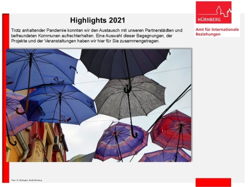 Titelbild des Jahresrückblicks des Amts für Internationale Beziehungen der Stadt Nürnberg