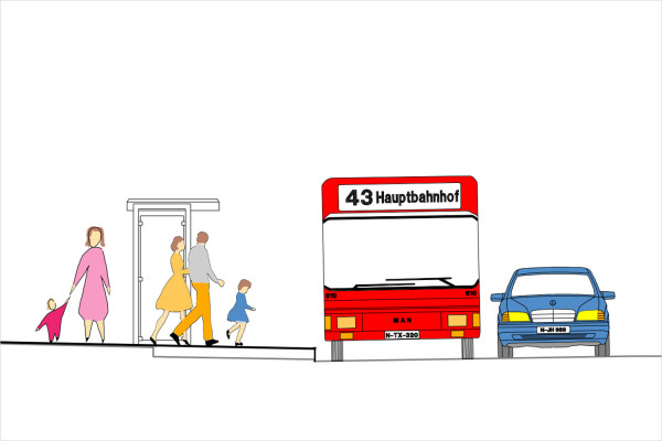 Planung der Bushaltestelle "Zerzabelshof Mitte".