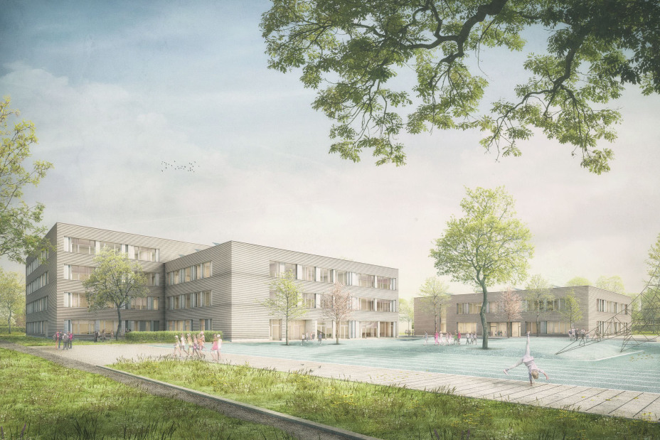 Bild © Felix+Jonas Architekten GmbH, München Visualisierung der neuen Grundschule Eibach, Bild © Felix+Jonas Architekten GmbH, München