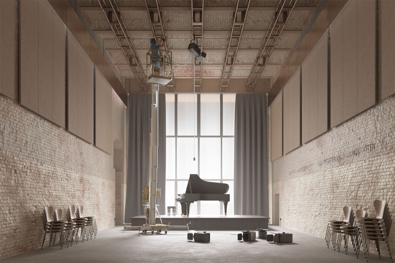 Bild © Georg Reisch GmbH & Co.KG und LRO GmbH & Co.KG. Visualisierung: Kongresshalle White Cube, Bild © Georg Reisch GmbH & Co.KG und LRO GmbH & Co.KG.