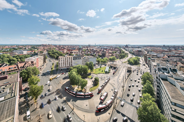 Der Plärrer von oben. Blick von Südwesten.