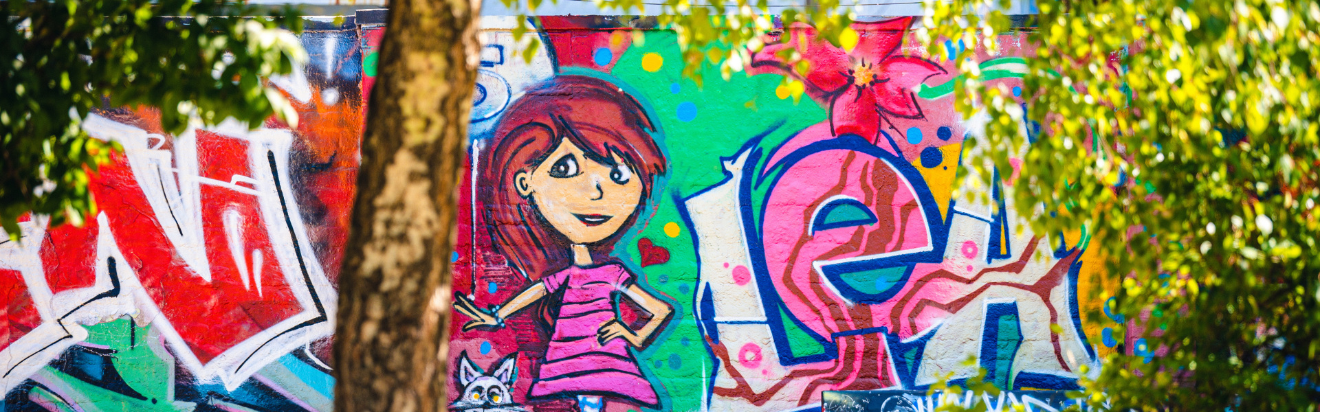 Langwasser Wand-Fassade mit Graffiti