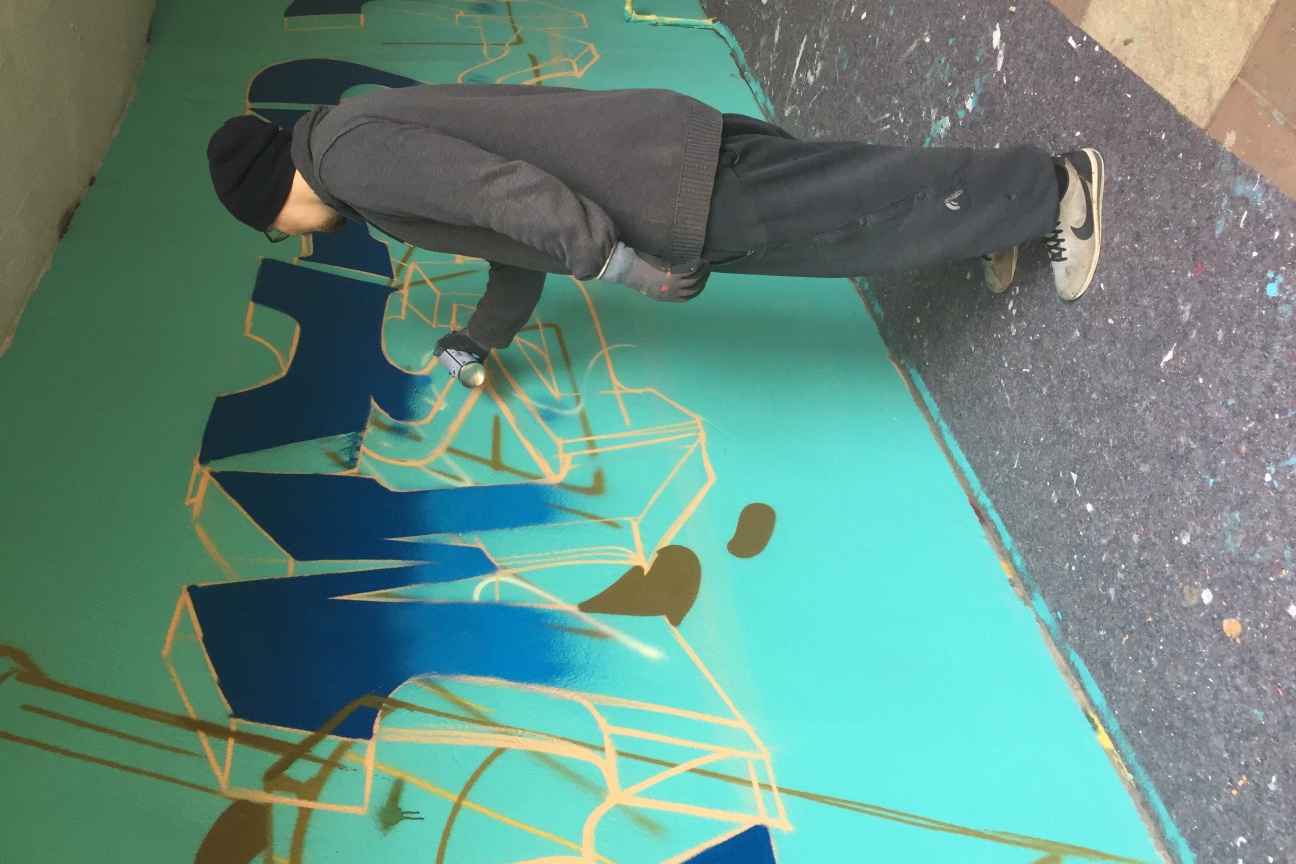 Das Graffiti im entstehen