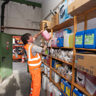 ( Bild: Christine Dierenbach / Amt für Kommunikation und Stadtmarketing ) : Jürgen Sindel und seine sechs Kollegen vom Sör-Bereitschaftsdienst