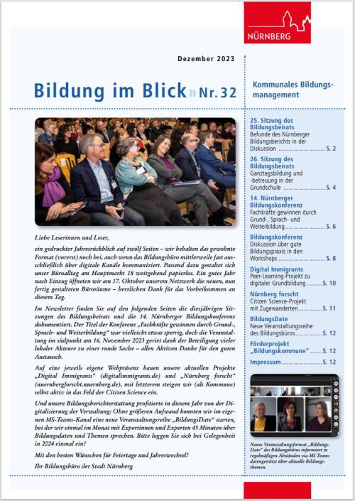 Newsletter Bildung im Blick Nummer 32 © Bildungsbüro / Stadt Nürnberg