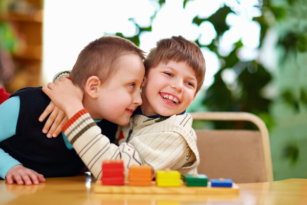 happy kids with disabilities in preschool