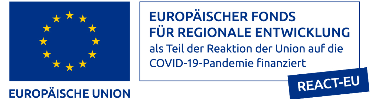 Fahne der Europäischen Union und Hinweis auf Förderung aus dem Europäischen Fonds für Regionale Entwicklung, Bild © Bayerisches Staatsministerium für Wirtschaft, Landesentwicklung und Energie / Europäischer Fonds für regionale Entwicklung