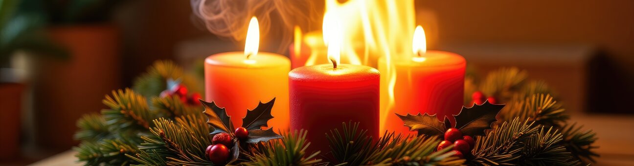 Risks of fire from a flaming advent wreath in the holiday season