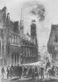 Brand der Lorenzkirche 1865
