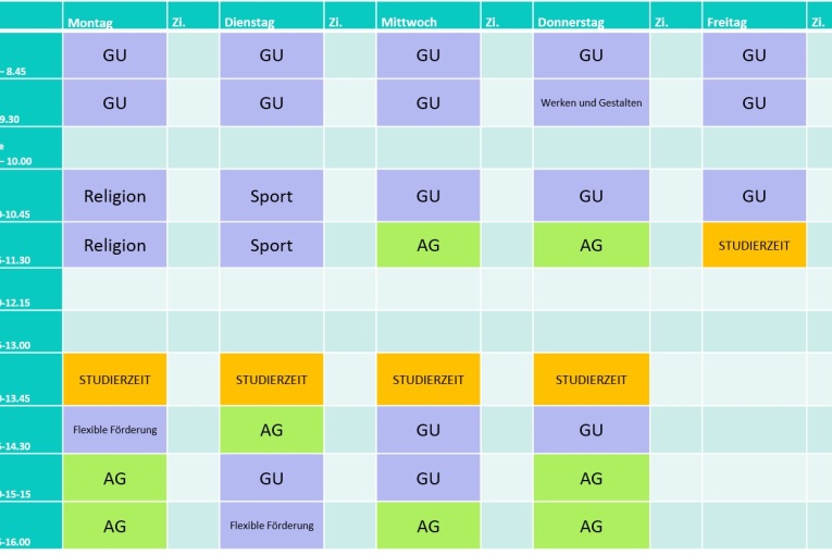 Musterstundenplan 1/2