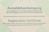 Anmeldebescheinigung Prostitution