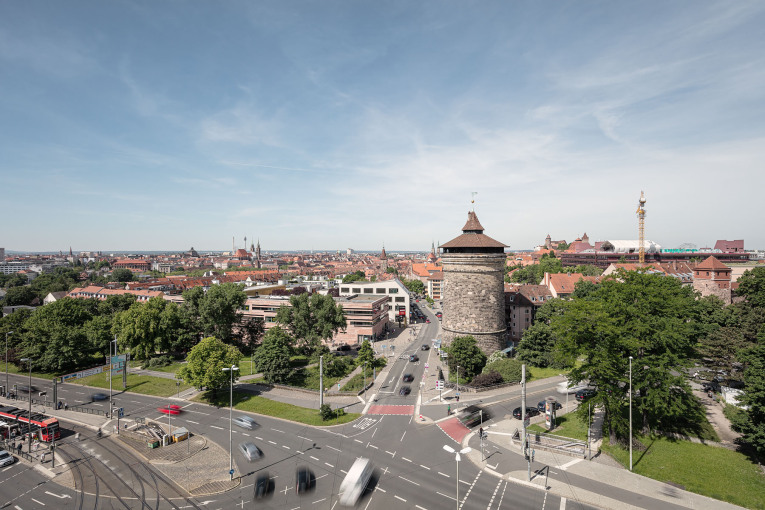 Luftaufnahme Laufertorturm