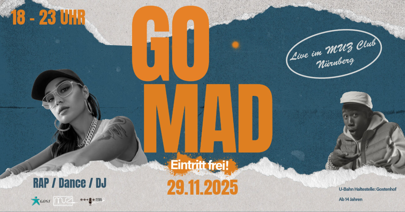 Bild © Philipp Hautmann / KiJH Gost Veranstaltungshinweis 29.11.2025 Go-MAD im KiJH Gost und der MUZ Nürnberg, Bild © Philipp Hautmann / KiJH Gost