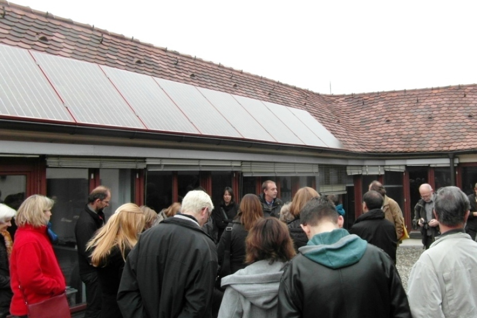 Klimarundgang, PV-Anlage auf dem Neuen Rathaus, Bild © Umweltreferat / Stadt Nürnberg