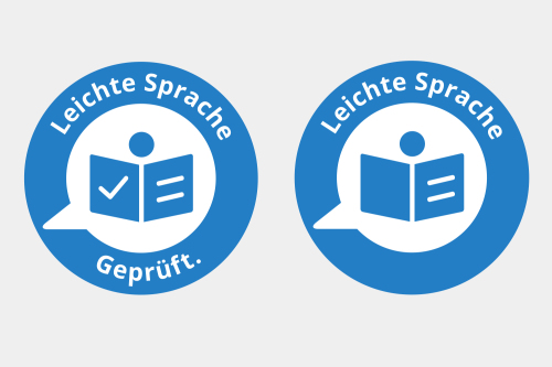 Die beiden städtischen Labels für Leichte Sprache.