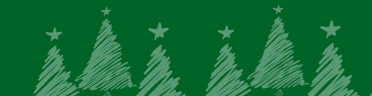 Christbaummarkt Banner mit stilisierten Christbäumen