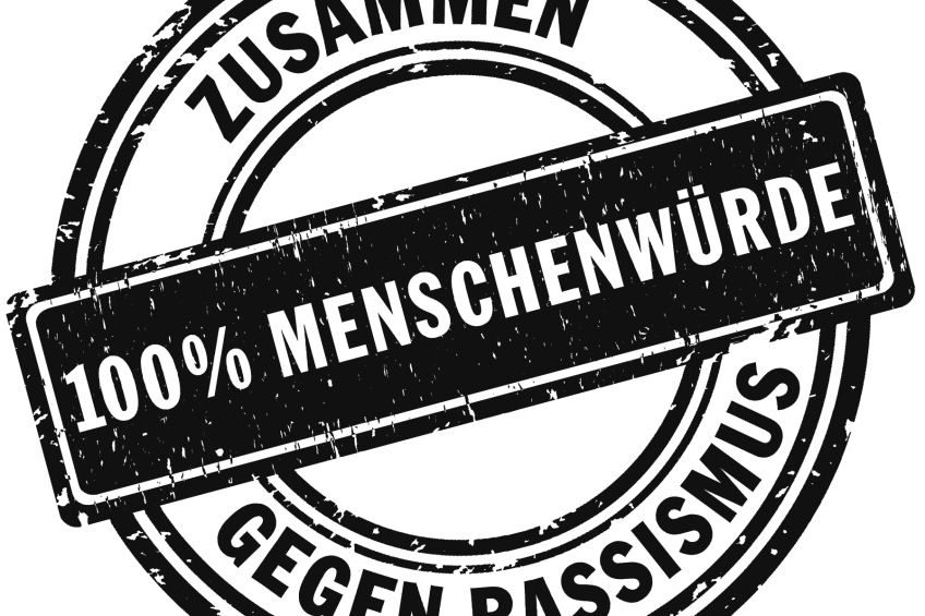 Stempel 100 % Menschenwürde