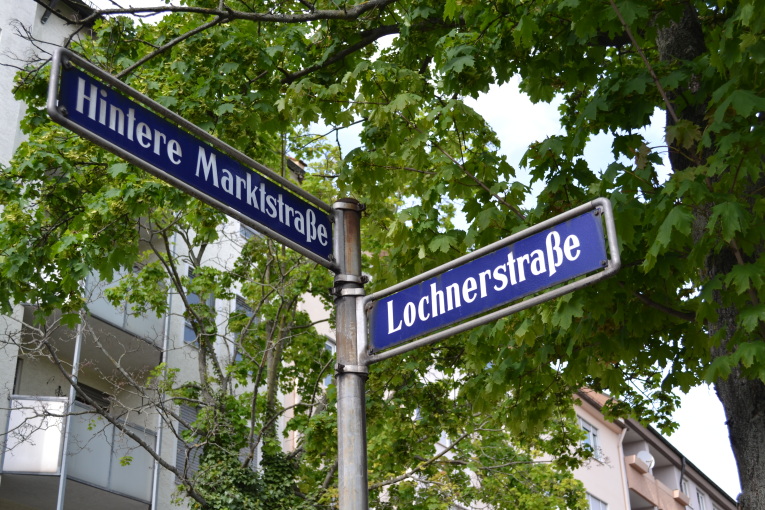 Straßenschilder von der Hinteren Marktstraße