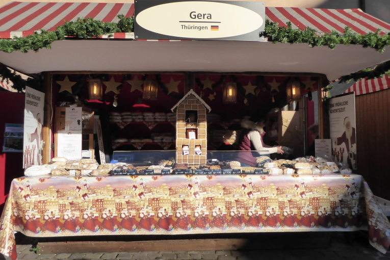 Gera Bude auf dem Markt der Partnerstädte