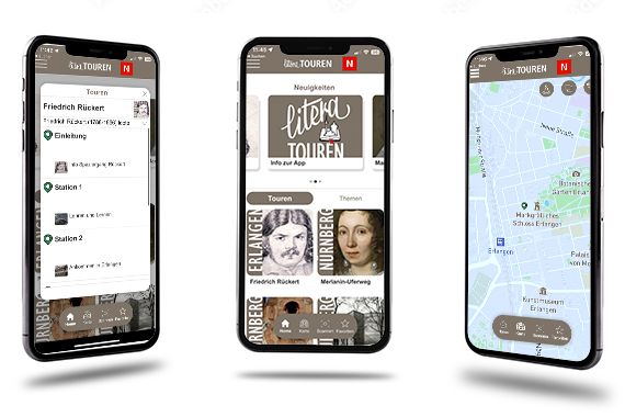 Die App „LiteraTouren“ auf dem Smartphone.