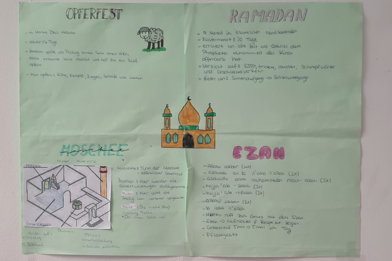 Der Islam aus Sicht einer Schülerin der 5. Klasse, Bild © S. Graßl / Sigena-Gymnasium