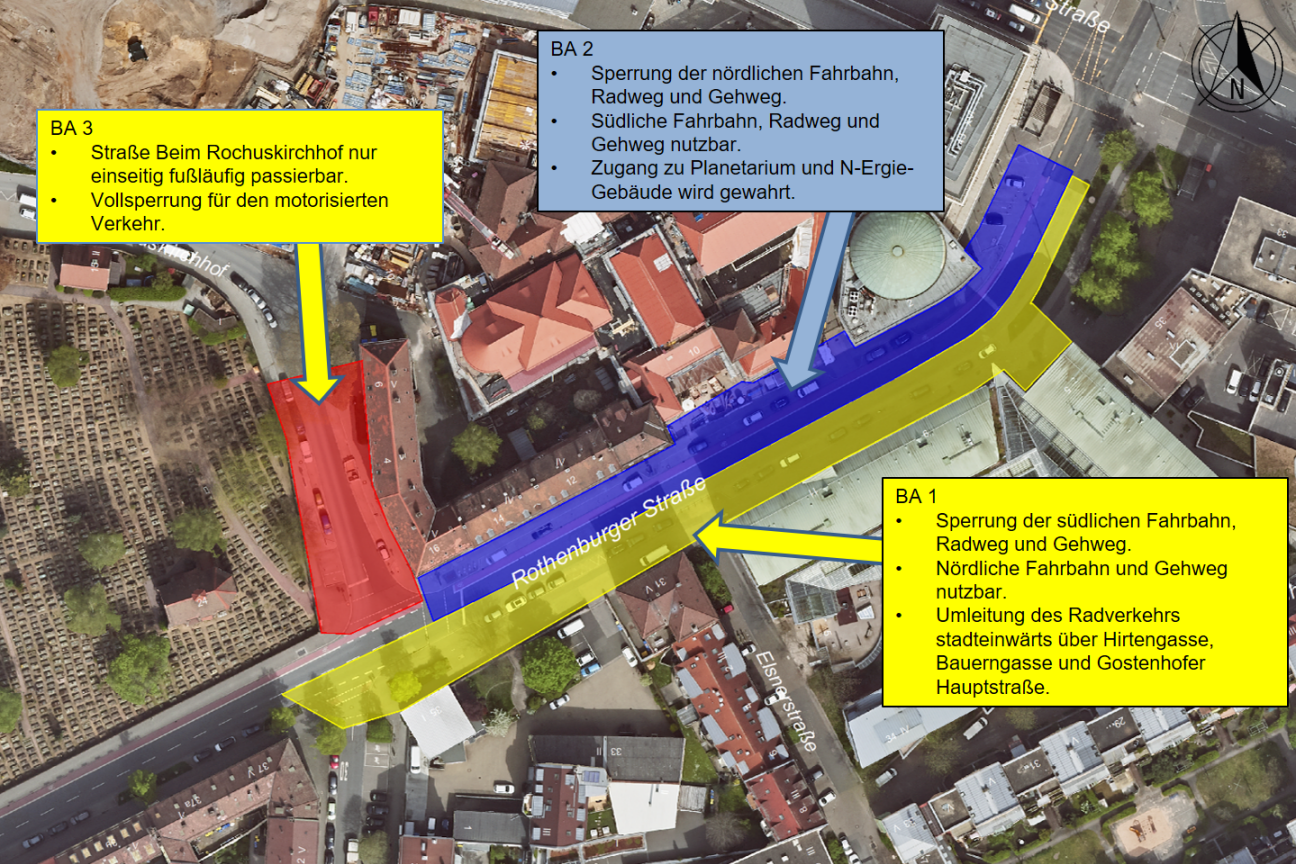 Bild © Sör / Stadt Nürnberg Bauabschnitte Volksbad Areal, Bild © Sör / Stadt Nürnberg