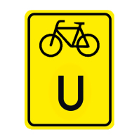 Umleitungsschild Fahrradfahrer