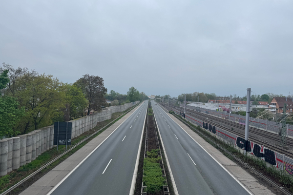 Frankenschnellweg Abschnitt West im Frühling 2025