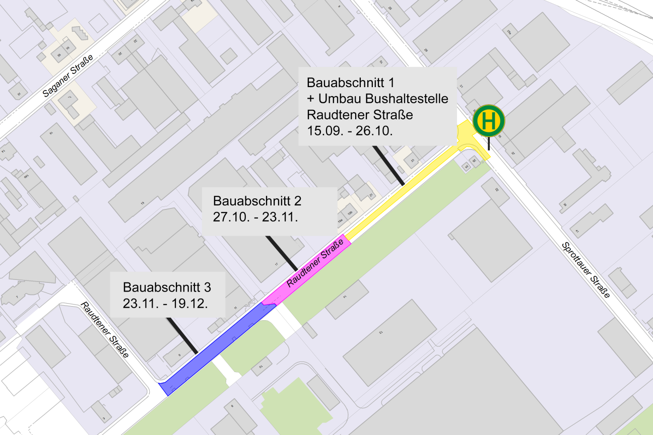 Bauabschnitte Raudtener Str