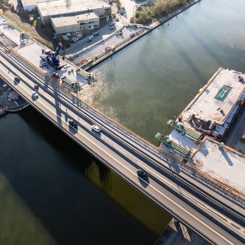Abriss der Frankenschnellwegbrücke über den Main-Donau-Kanal