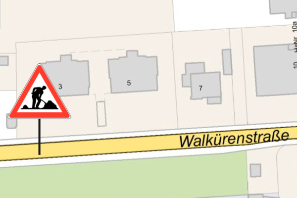 Walkürenstraße Übersicht der Baustelle