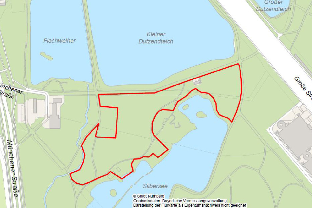 Bild © SÖR / Geobasisdaten: Bayerische Vermessungsverwaltung / Stadt Nürnberg Grillzone VP Dutzendteich, Bild © SÖR / Geobasisdaten: Bayerische Vermessungsverwaltung / Stadt Nürnberg