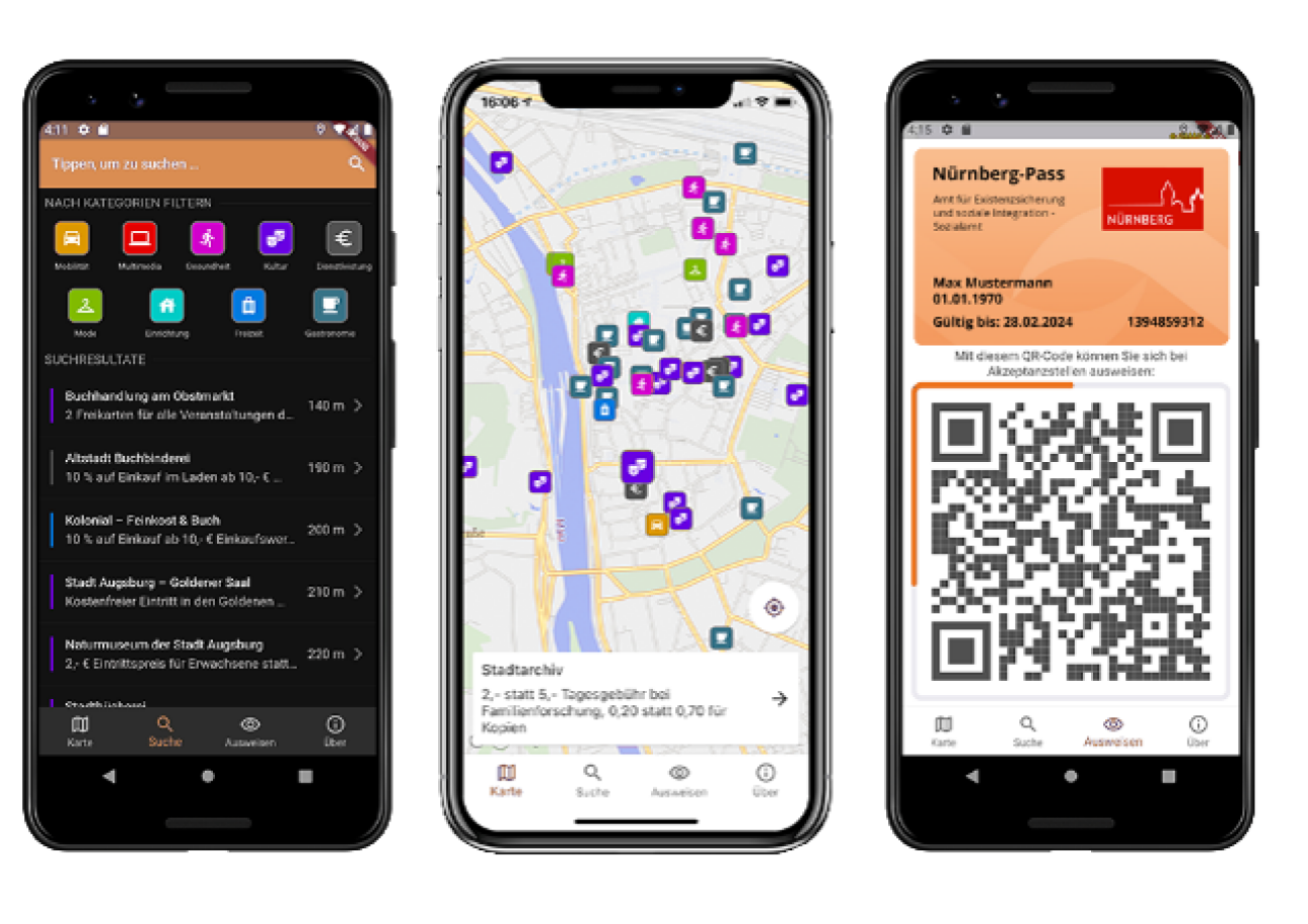 Bild © Stadt Nürnberg / Sozialamt Nürnberg-Pass-App, Bild © Stadt Nürnberg / Sozialamt