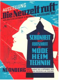 Plakat zur Ausstellung der AFAG „Die Neuzeit ruft“, 1953, Sign. StadtAN A 28 Nr. 1953-0314