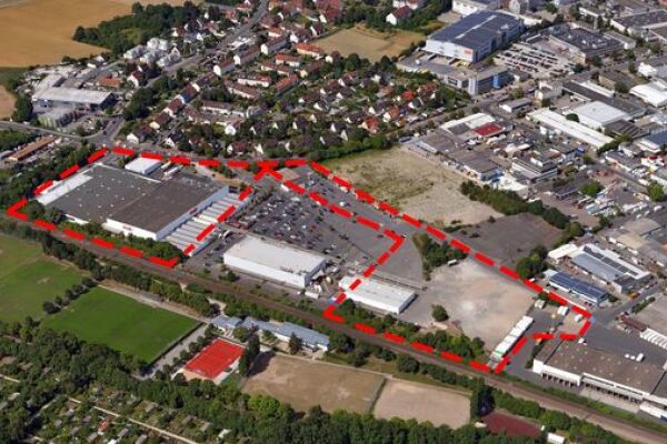Luftbild des Geltungsbereichs des Bebauungsplans bzw. des Änderungsbereichs der FNP-Änderung