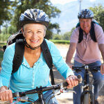 Senior couple on country bike ride