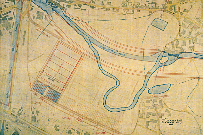 Lageplan geplante Kläranlage 1908 © Stadtarchiv Nürnberg