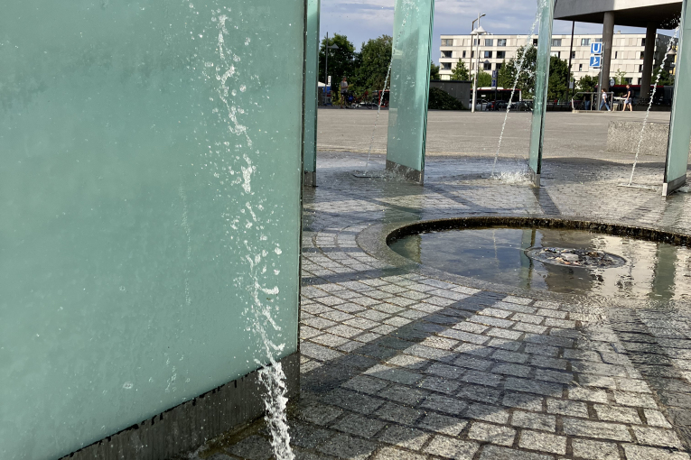 Wasser-Licht-Brunnen am Leipziger Platz