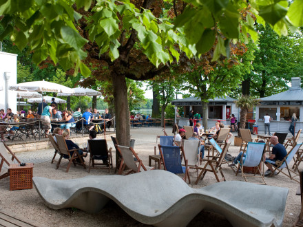 Das Bild zeigt den Bier·garten vom Restaurant Gutmann in Nürnberg.