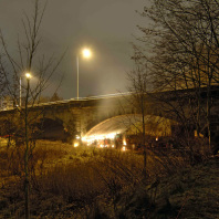 Neujahrskino unter der Johannisbrücke.