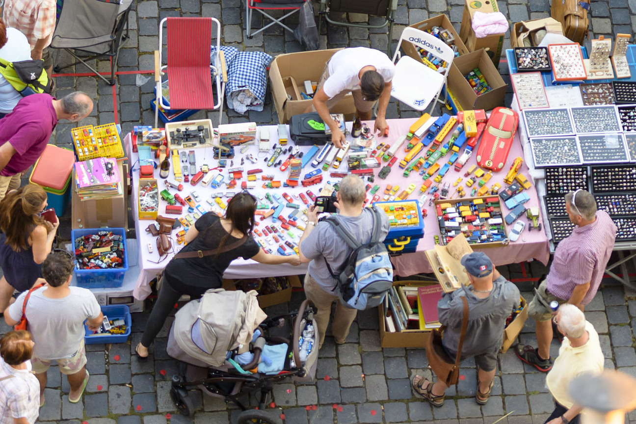 Bild © Uwe Niklas / CTZ Nürnberg Verkaufsstände beim Trempelmarkt von oben, Bild © Uwe Niklas / CTZ Nürnberg