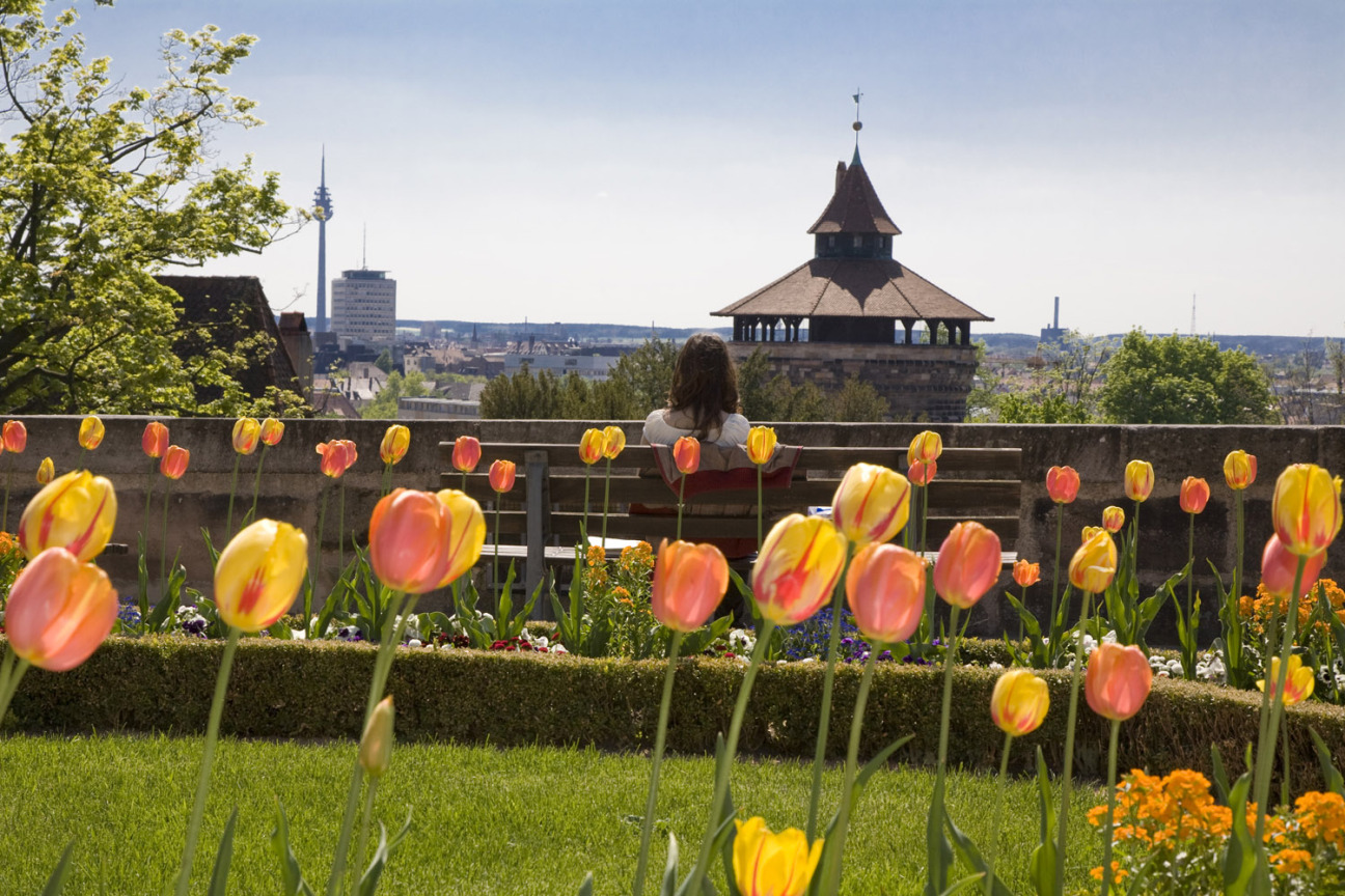 Bild © Birgit Fuder / Stadt Nürnberg Tulpen blühen im Nürnberger Burggarten, Bild © Birgit Fuder / Stadt Nürnberg