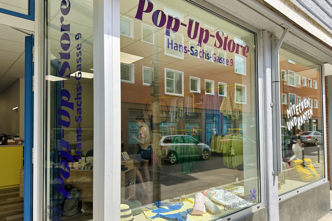 Bild © Henning Persian / Stadt Nürnberg Ehemaliger Pop-up-Store „Mit Ecken und Kanten“ in der Hans-Sach-Gasse 9 in Nürnberg., Bild © Henning Persian / Stadt Nürnberg