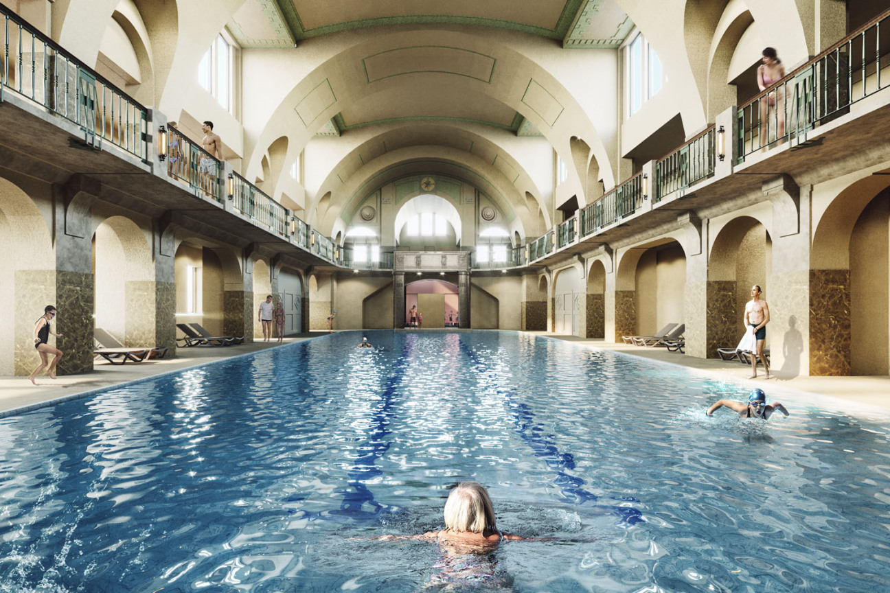 Bild © Stadt Nürnberg Visualisierung der Schwimmalle I, Bild © Stadt Nürnberg