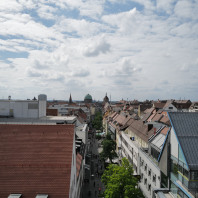 Blick vom Dach des leerstehendes Kaufhof-Gebäudes.