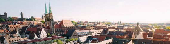 Blick auf den Augustinerhof in Nürnberg.