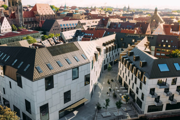 Blick auf den Augustinerhof in Nürnberg.