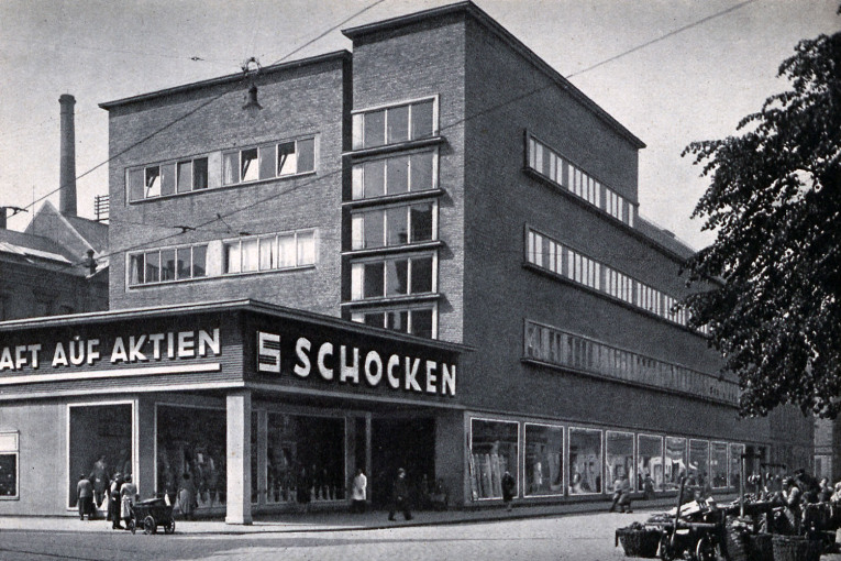 Schocken am Aufseßplatz aus der Postkartensammlung Wilhelm Quast.