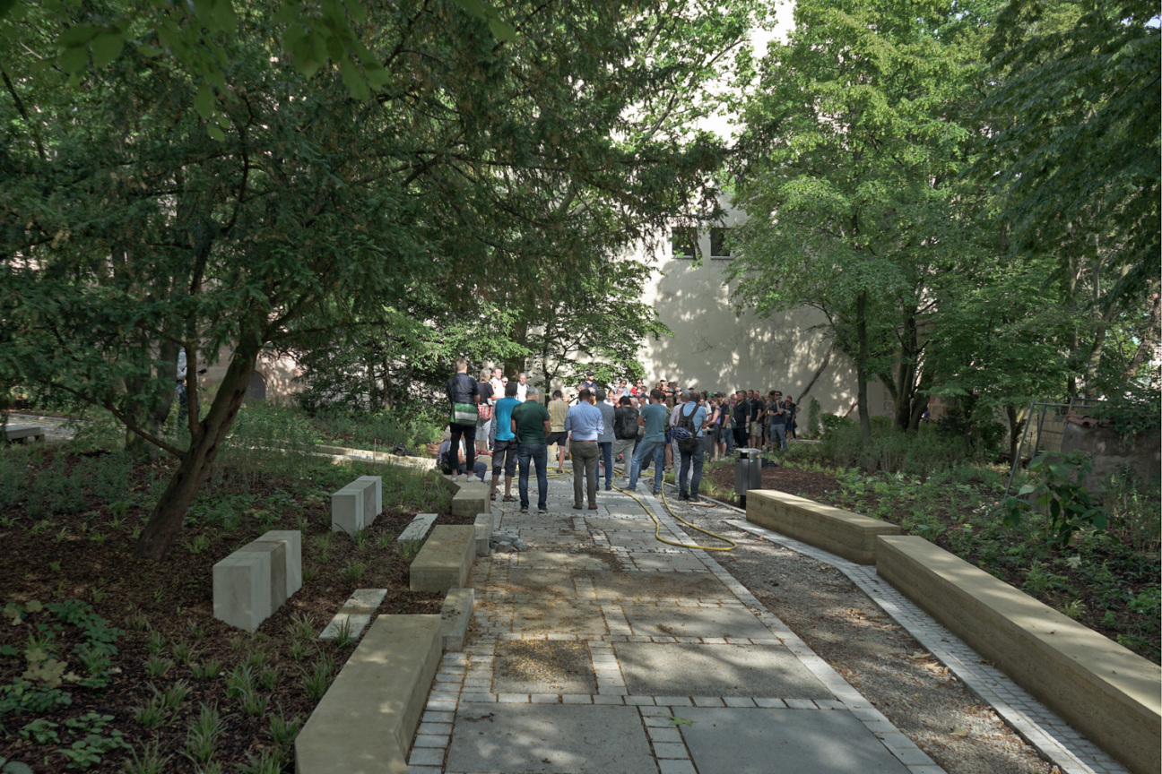 Bild © Leopold Werner / Stadt Nürnberg Blick in die neue Grünanlage Pocketpark Peststadel, Bild © Leopold Werner / Stadt Nürnberg